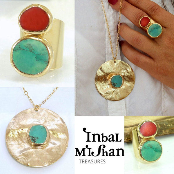 Turquoise Gold Pendant.