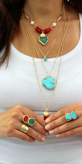 Gold Turquoise Ring.