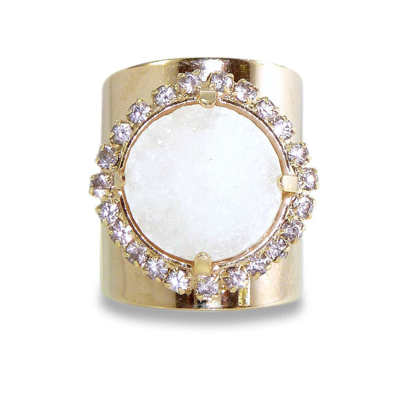 White Druzy Ring.
