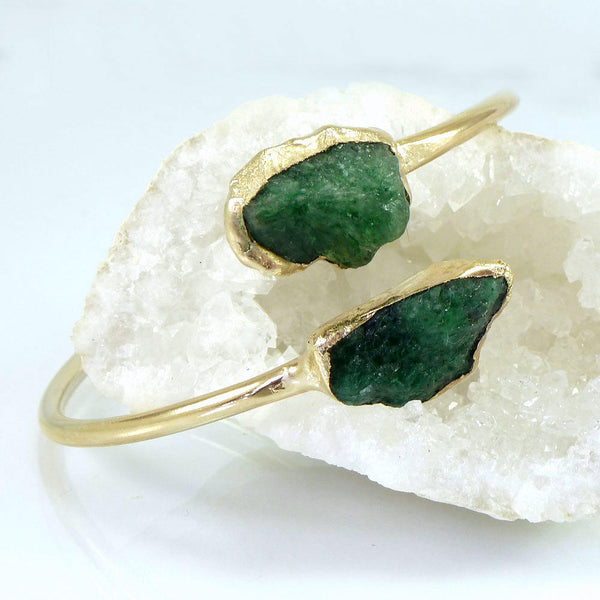 Raw Emerald Bracelet.