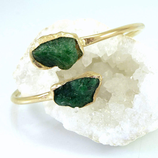 Raw Emerald Bracelet.