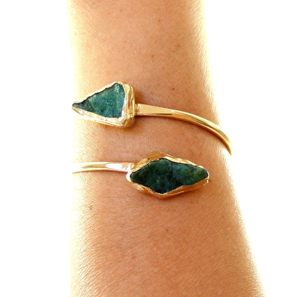 Raw Emerald Bracelet.