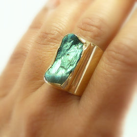 Raw Labradorite Ring.