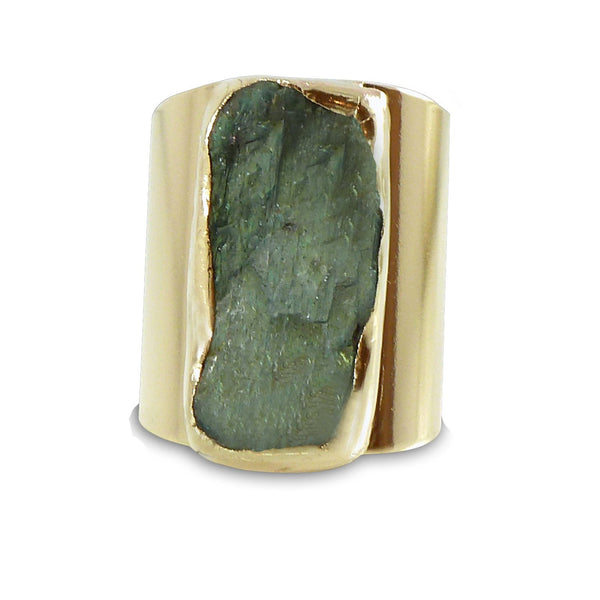 Raw Labradorite Ring.