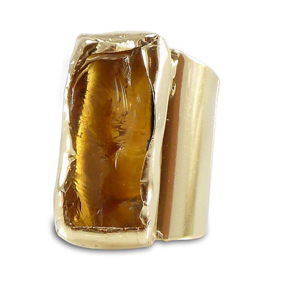 Raw Citrine Ring.
