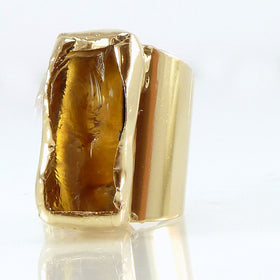Raw Citrine Ring.