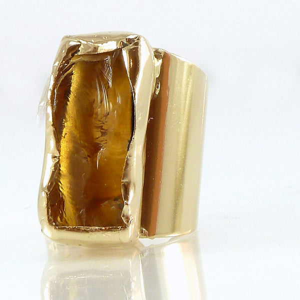 Raw Citrine Ring.