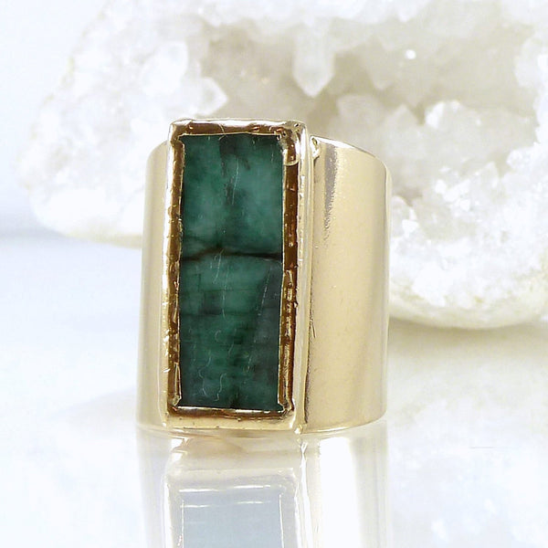 Raw Emerald Ring.