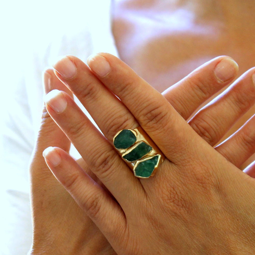 May Birthstone Ring, Emerald Ring.