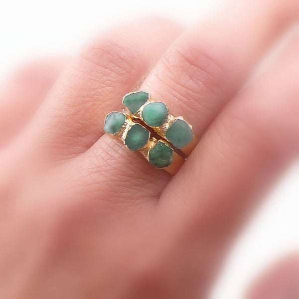 Three Stone Emerald Ring.