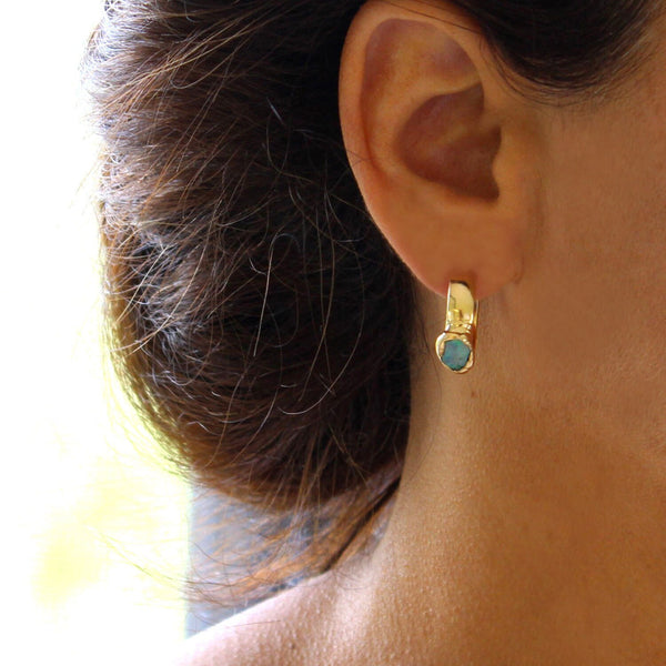 Turquoise Hoop Earrings.