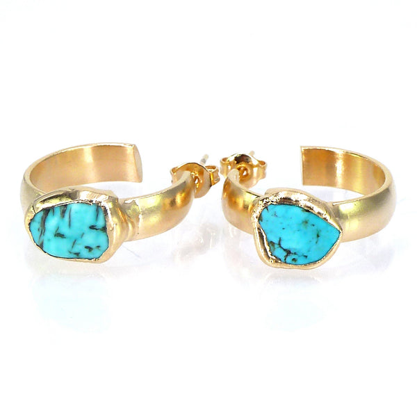 Turquoise Hoop Earrings.