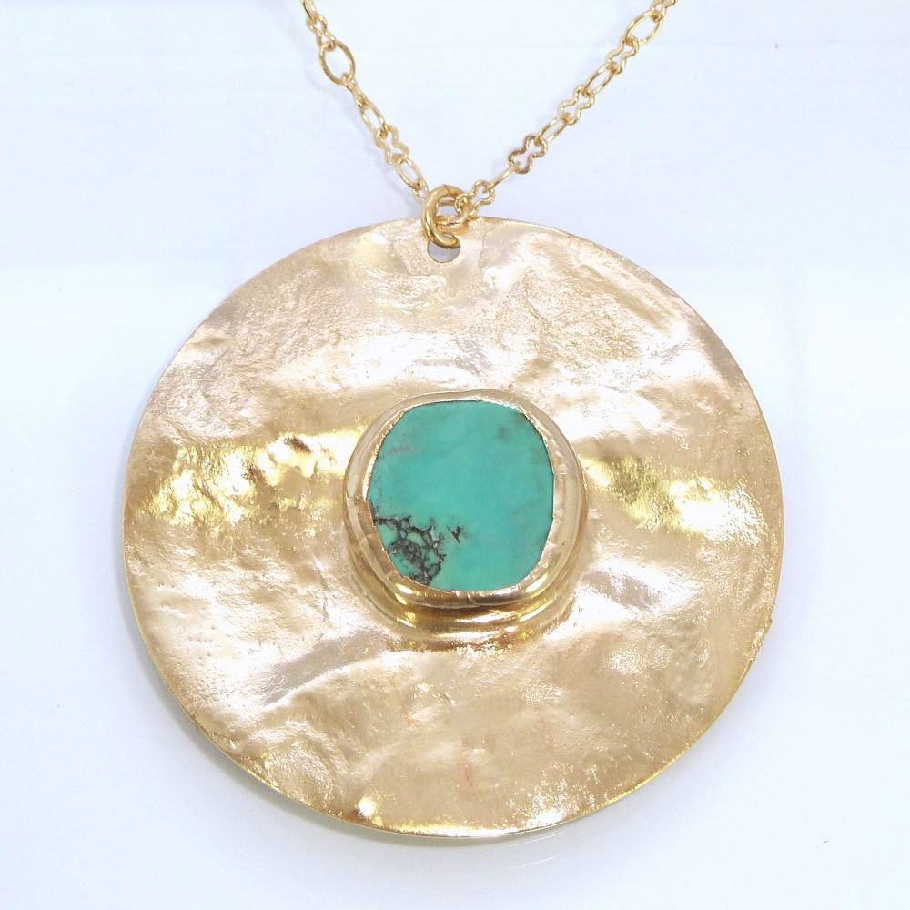 Turquoise Gold Pendant.