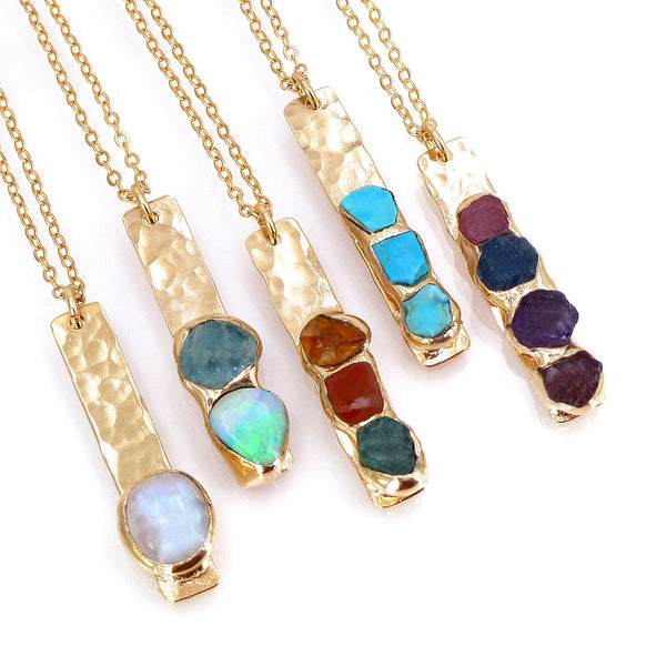 Raw Birthstone Personalized Necklace