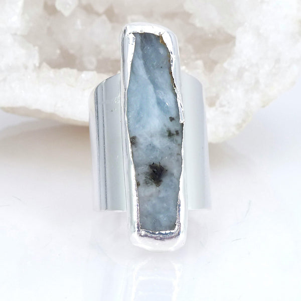 Raw Aquamarine Ring.