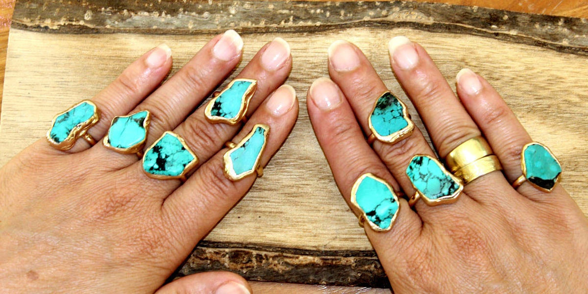 Raw Turquoise  Ring.