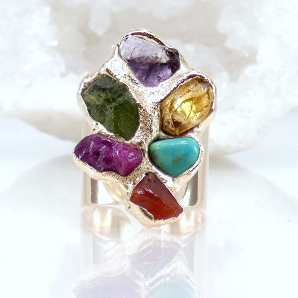 Custom Cluster Birthstone Ring.