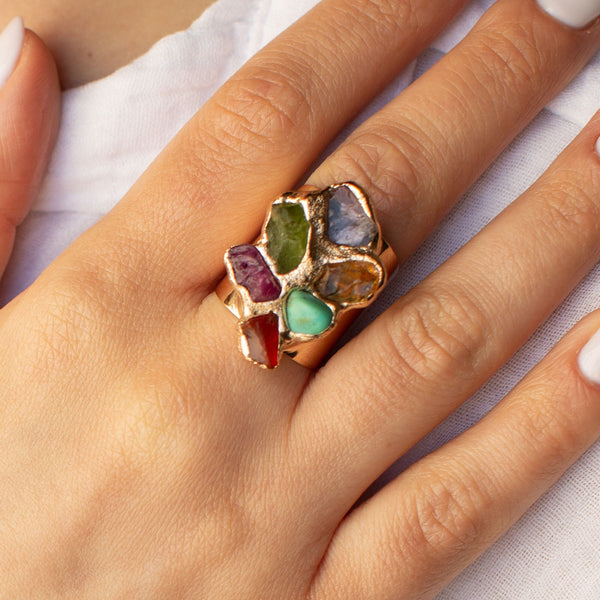 Custom Cluster Birthstone Ring.