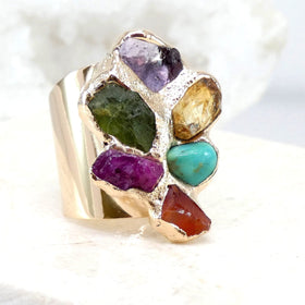 Custom Cluster Birthstone Ring.