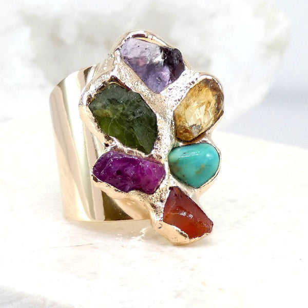 Custom Cluster Birthstone Ring.