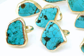 Raw Turquoise  Ring.