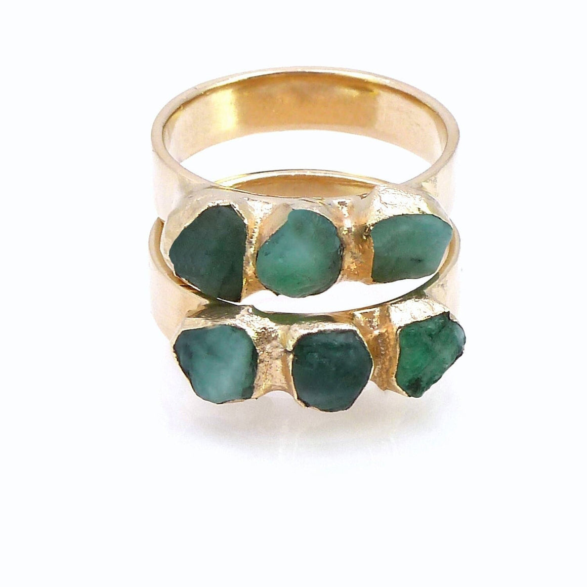 Three Stone Emerald Ring.