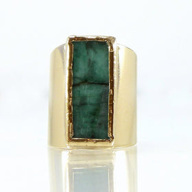 Raw Emerald Ring.