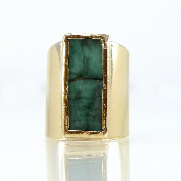 Raw Emerald Ring.