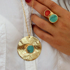 Turquoise Gold Pendant.