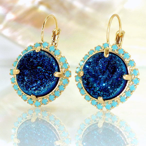 Blue Statement Earrings.