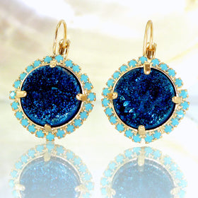 Blue Statement Earrings.