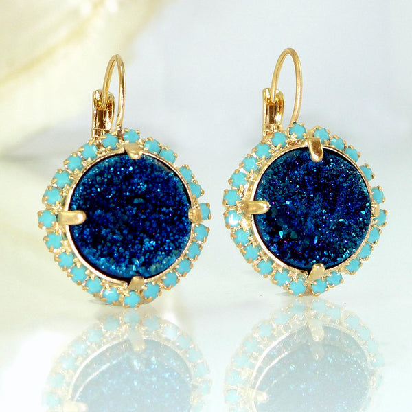 Blue Statement Earrings.