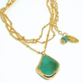 Raw Turquoise Gold necklace.