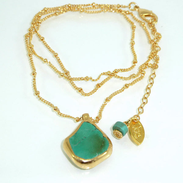 Raw Turquoise Gold necklace.