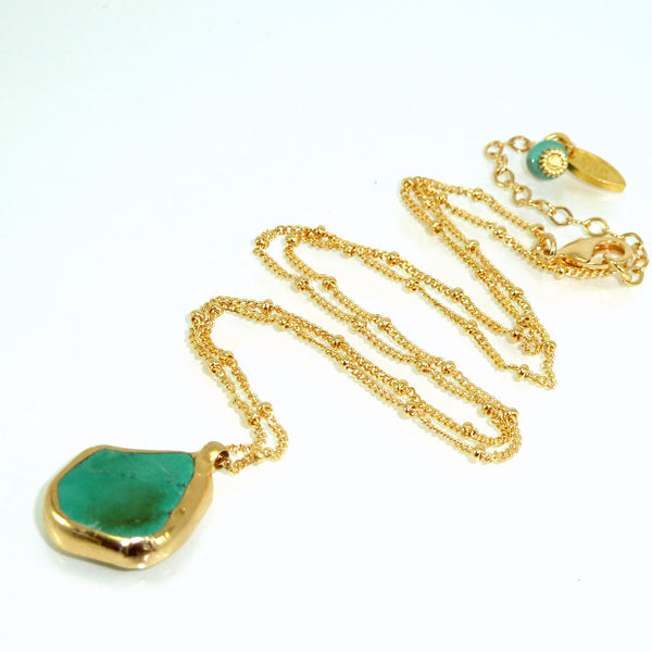 Raw Turquoise Gold necklace.