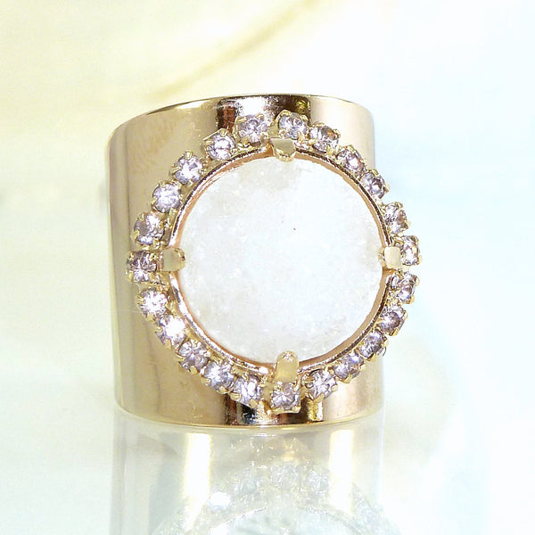 White Druzy Ring.