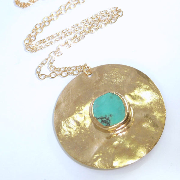 Turquoise Gold Pendant.