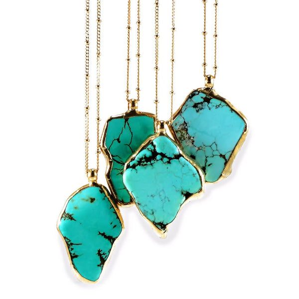 Raw Turquoise Gold necklace.